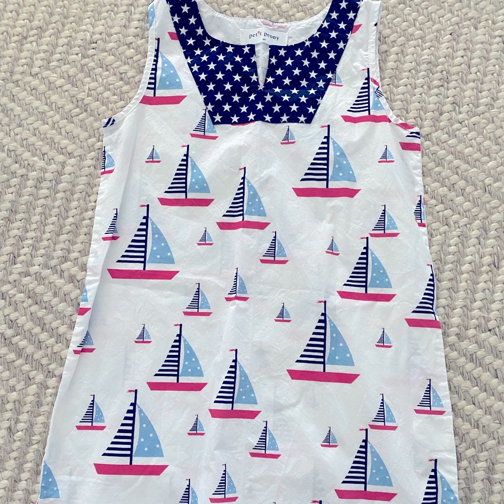 Petit Peony sailboats classic tunic size 8